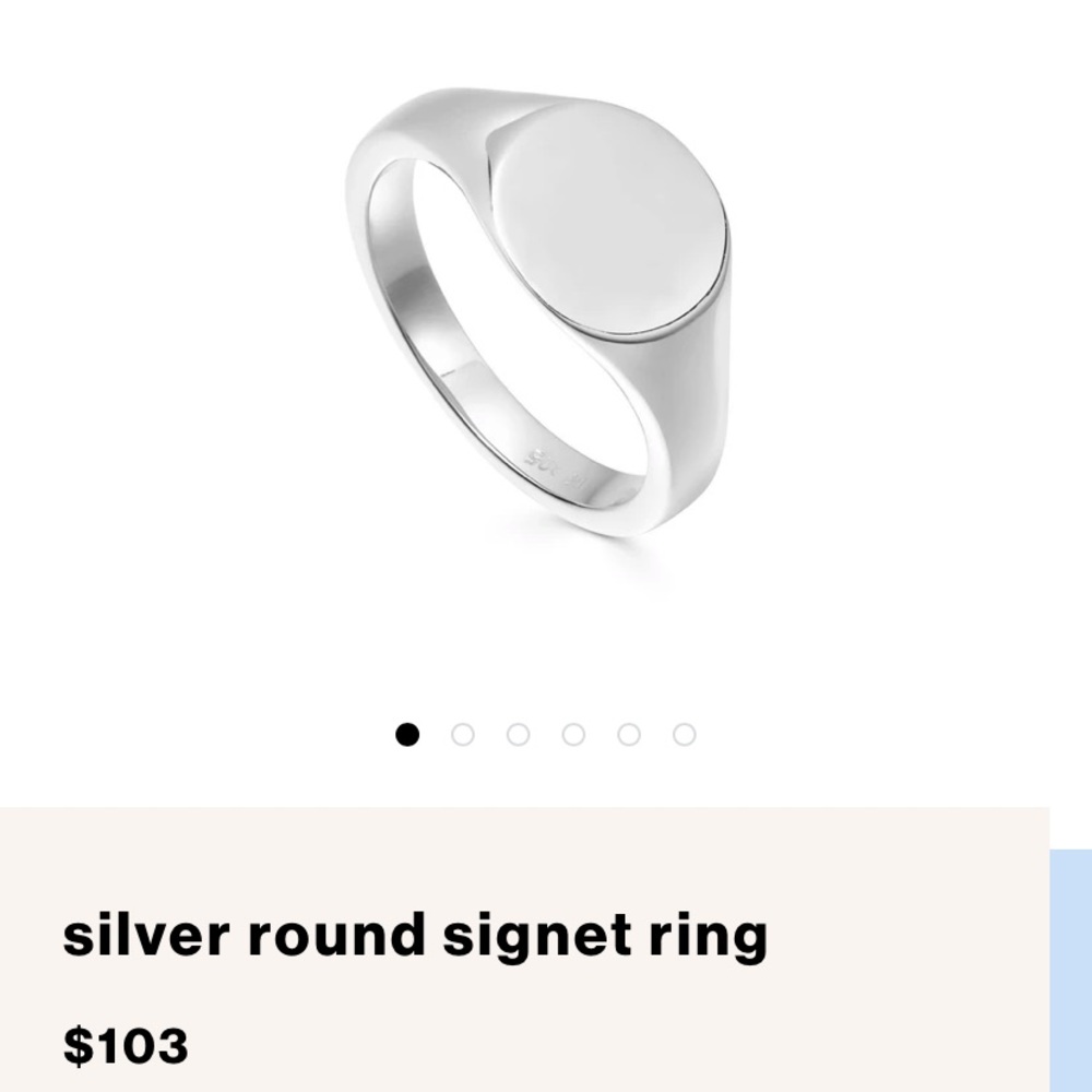 Silver Round Signet Ring - Polished Sterling Finish